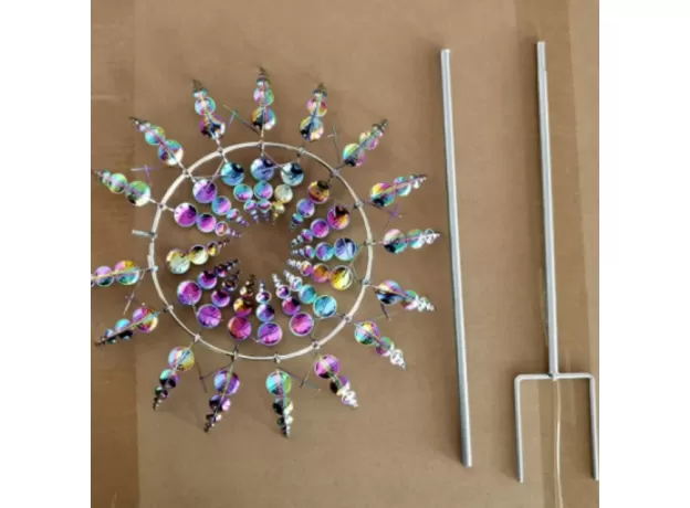 NEW UNIQUE AND MAGICAL METAL WINDMILL 3D WIND POWERED KINETIC SCULPTURE LAWN METAL WIND SOLAR SPINNERS YARD AND GARDEN DECOR