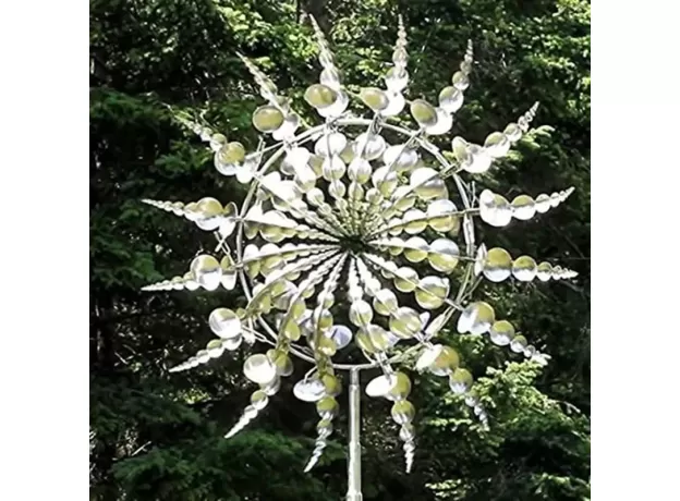 NEW UNIQUE AND MAGICAL METAL WINDMILL 3D WIND POWERED KINETIC SCULPTURE LAWN METAL WIND SOLAR SPINNERS YARD AND GARDEN DECOR
