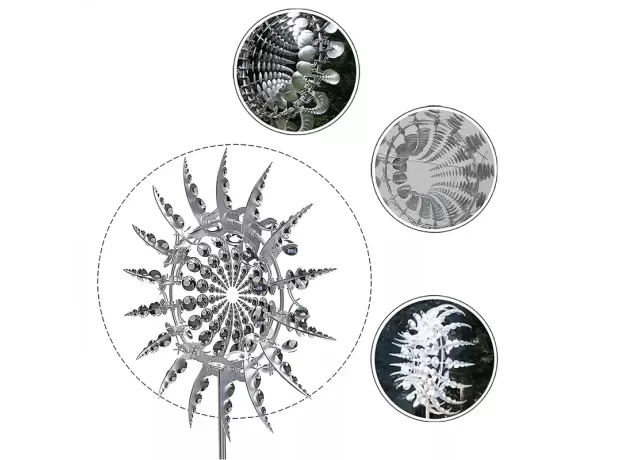 NEW UNIQUE AND MAGICAL METAL WINDMILL 3D WIND POWERED KINETIC SCULPTURE LAWN METAL WIND SOLAR SPINNERS YARD AND GARDEN DECOR