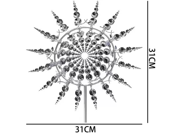 NEW UNIQUE AND MAGICAL METAL WINDMILL 3D WIND POWERED KINETIC SCULPTURE LAWN METAL WIND SOLAR SPINNERS YARD AND GARDEN DECOR