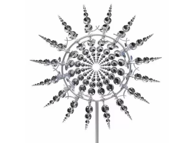 NEW UNIQUE AND MAGICAL METAL WINDMILL 3D WIND POWERED KINETIC SCULPTURE LAWN METAL WIND SOLAR SPINNERS YARD AND GARDEN DECOR