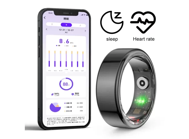 R02 SMART RING MILITARY GRADE  HEART RATE BLOOD OXYGEN HEALTH