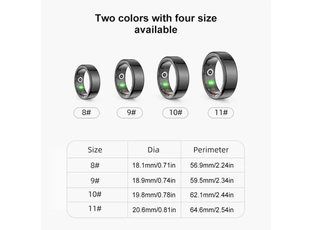 R02 SMART RING MILITARY GRADE  HEART RATE BLOOD OXYGEN HEALTH