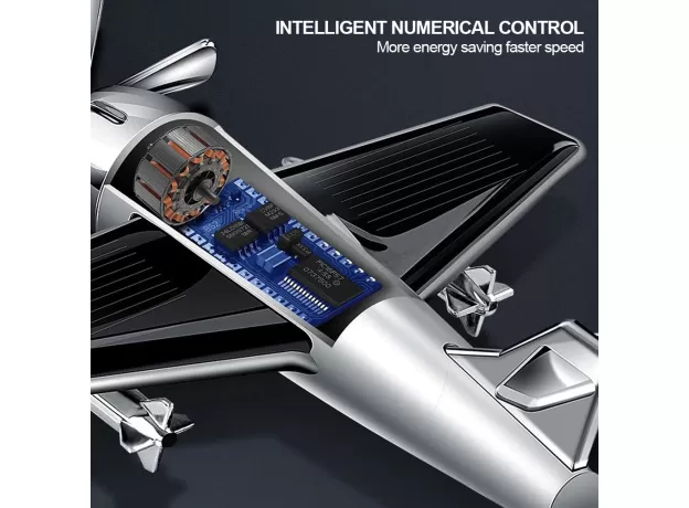 CAR INTERIOR ACCESSORIES - SOLAR AIRPLANE MODEL CENTER CONSOLE DECORATION - AIR FRESHENER