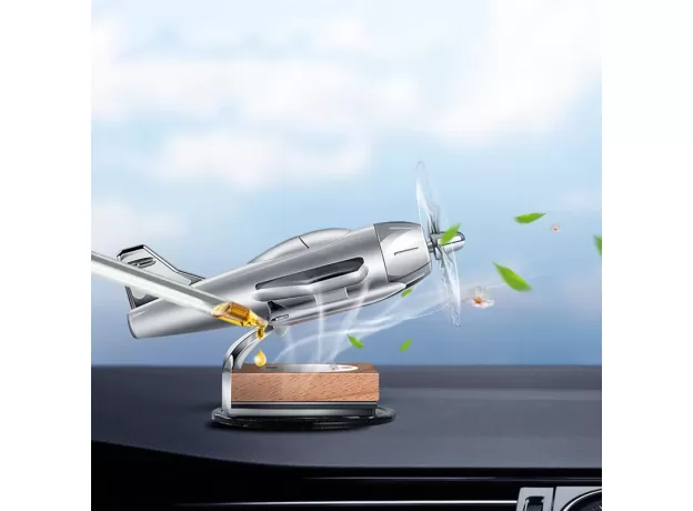 CAR INTERIOR ACCESSORIES - SOLAR AIRPLANE MODEL CENTER CONSOLE DECORATION - AIR FRESHENER