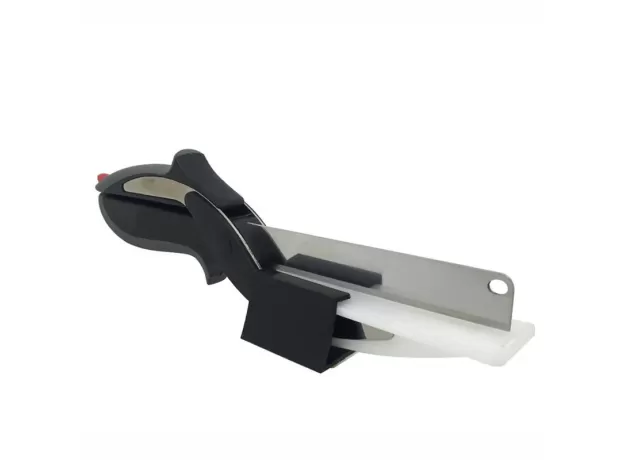 DOBELI SEPARABLE STAINLESS STEEL - BARBECUE STEAK CUTTING SHEAR HOUSEHOLD VEGETABLE SCISSORS 2 IN 1- MULTI KITCHEN TOOL FRUIT KNIFE