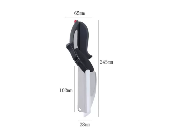 DOBELI SEPARABLE STAINLESS STEEL - BARBECUE STEAK CUTTING SHEAR HOUSEHOLD VEGETABLE SCISSORS 2 IN 1- MULTI KITCHEN TOOL FRUIT KNIFE