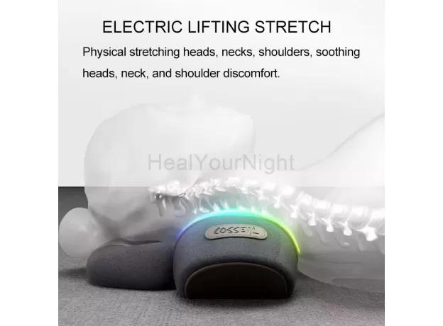 ELECTRIC NECK MASSAGE PILLOW - HEATING VIBRATION NECK MASSAGER - BACK CERVICAL TRACTION RELAX SLEEPING MEMORY FOAM SPINE SUPPORT