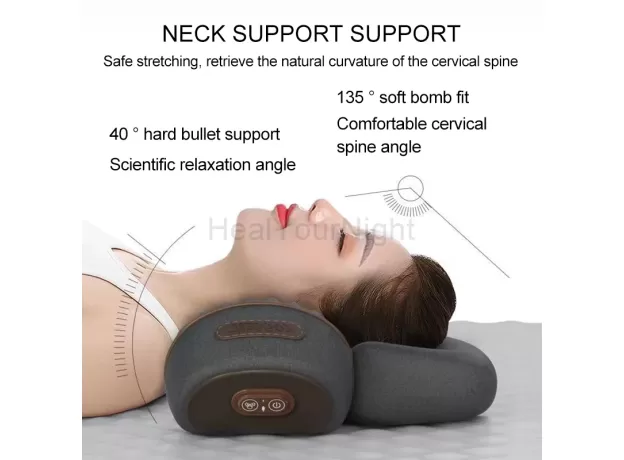 ELECTRIC NECK MASSAGE PILLOW - HEATING VIBRATION NECK MASSAGER - BACK CERVICAL TRACTION RELAX SLEEPING MEMORY FOAM SPINE SUPPORT