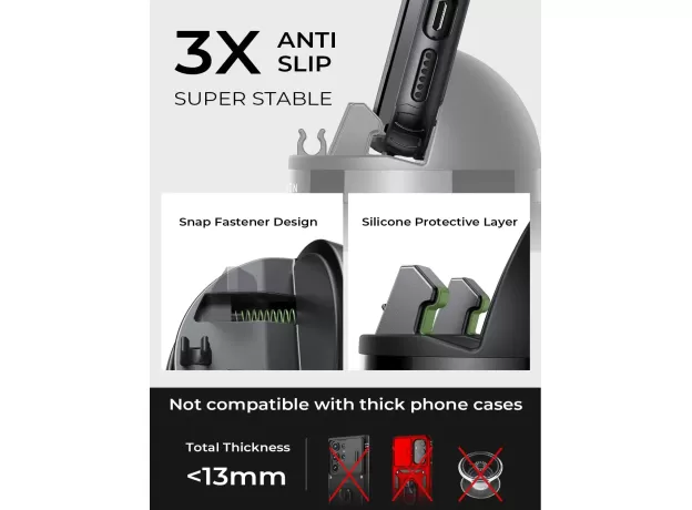 LISEN CAR PHONE HOLDER MOUNT DASHBOARD - 360° ROTATABLE DASHBOARD CELL PHONE HOLDER
