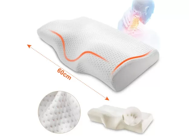 MEMORY FOAM BED ORTHOPEDIC PILLOW - NECK PROTECTION SLOW REBOUND MEMORY PILLOW - BUTTERFLY SHAPED HEALTH CERVICAL NECK