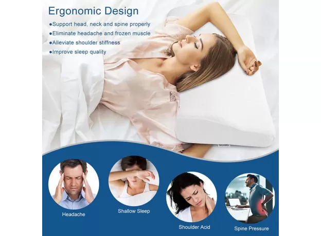 MEMORY FOAM BED ORTHOPEDIC PILLOW - NECK PROTECTION SLOW REBOUND MEMORY PILLOW - BUTTERFLY SHAPED HEALTH CERVICAL NECK