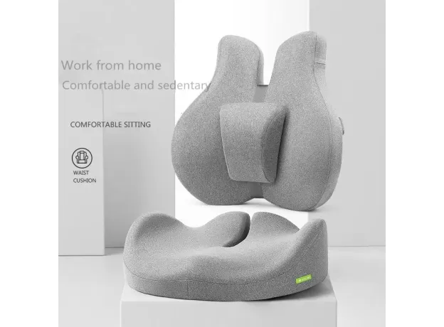 MEMORY FOAM OFFICE CHAIR CUSHION - CAR SEAT SUPPORT WAIST PILLOW - MASSAGE LUMBAR ORTHOPEDIC PILLOW