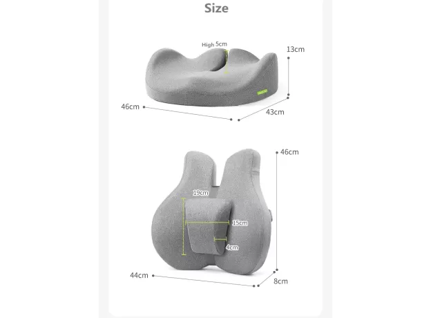 MEMORY FOAM OFFICE CHAIR CUSHION - CAR SEAT SUPPORT WAIST PILLOW - MASSAGE LUMBAR ORTHOPEDIC PILLOW