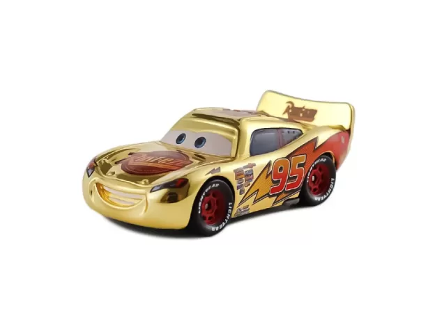 CARS DISNEY PIXAR CARS 2 3 - LIGHTNING MCQUEEN GOLDEN MODEL CAR- 1:55 DIECAST VEHICLE METAL TOY