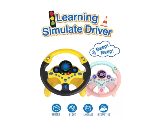 KIDS ELECTRIC SIMULATION STEERING WHEEL TOY - WITH LIGHT AND SOUND EDUCATIONAL CHILDREN