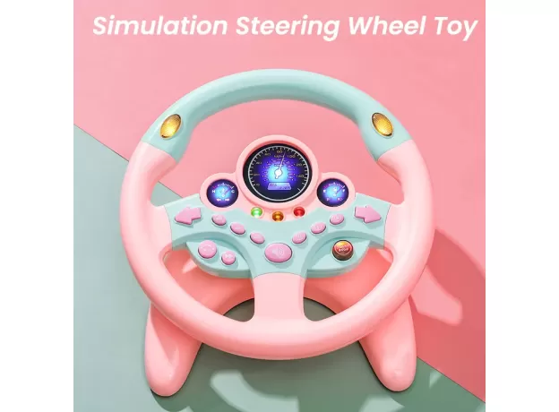 KIDS ELECTRIC SIMULATION STEERING WHEEL TOY - WITH LIGHT AND SOUND EDUCATIONAL CHILDREN
