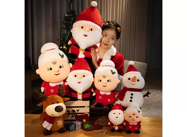 CHRISTMAS GIFTS - XMAS SOFT TOYS - SNOWMAN PLUSH -  SANTA CLAUS PLUSH TOY - ELK PLUSH TOY - STUFFED SOFT TOYS