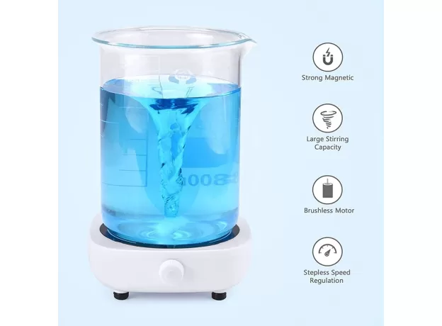 MAGNETIC STIRRER - PORTABLE STIRRER PLATE WITH STIR BAR 2L - 4000RPM FOR LABORATORY (EU/US/UK PLUG )