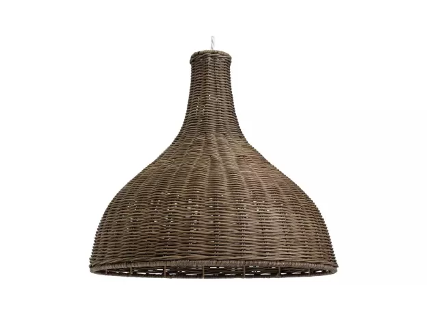 HABITAT WICKER PENDANT SHADE - 51CM EASY FIT NATURAL CEILING LIGHT COVER - PEAR SHAPE LIGHT COVER FOR CEILING