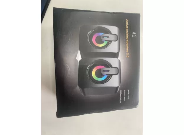 USB COMPUTER SPEAKERS - HIFI STEREO PC SPEAKERS - RGB DESKTOP SPEAKERS WITH BUILT-IN MICROPHONE