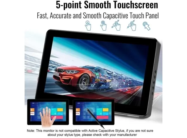 AKNTZCS 8-INCH TOUCH SCREEN MONITOR - 800X480 HDMI MINI DISPLAY WITH SPEAKERS - MINI HDMI PORTABLE MONITOR