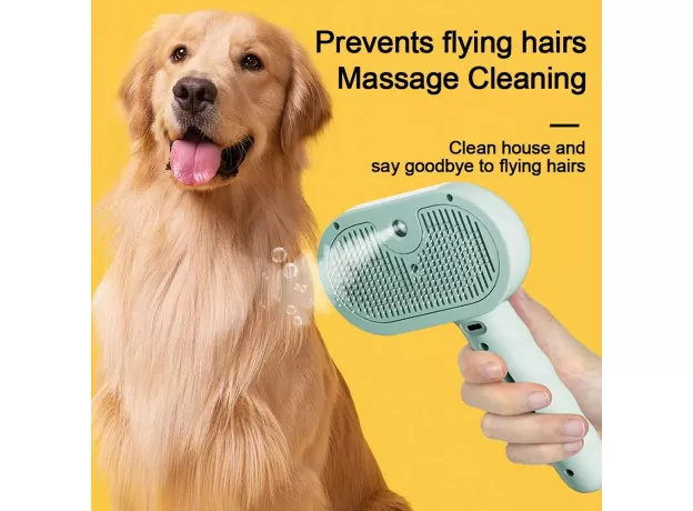 PET STEAM GROOMING COMB - STEAM BRUSH FOR DOGS & CATS, DETANGLING AND HAIR REMOVAL