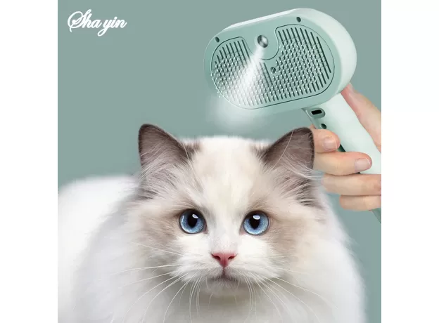 PET STEAM GROOMING COMB - STEAM BRUSH FOR DOGS & CATS, DETANGLING AND HAIR REMOVAL