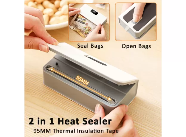 2-IN-1 RECHARGEABLE MINI HEAT SEALER - HANDHELD BAG SEALING MACHINE & PRECISION CUTTER FOR FOOD STORAGE