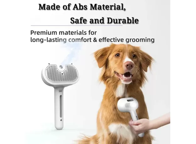 PET STEAM GROOMING COMB - STEAM BRUSH FOR DOGS & CATS, DETANGLING AND HAIR REMOVAL