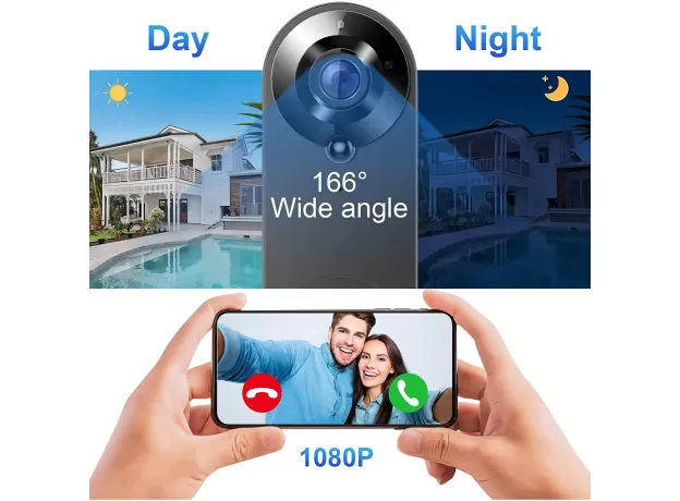 WIRELESS VIDEO DOORBELL CAMERA - WIFI SMART SECURITY INTERCOM WITH 2-WAY AUDIO, PIR MOTION DETECTION, NIGHT VISION & CLOUD/LOCAL STORAGE, APP CONTROL