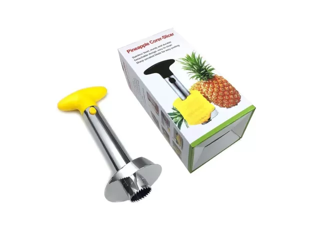 STAINLESS STEEL PINEAPPLE CUTTER - SPIRAL ROTARY PINEAPPLE SLICER - PINEAPPLE PEELER & CORE SEPARATOR