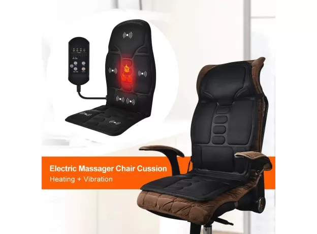 MULTI-MODE VIBRATING HEATED MASSAGE CHAIR PAD - ELECTRIC HEATED MASSAGE SEAT CUSHION