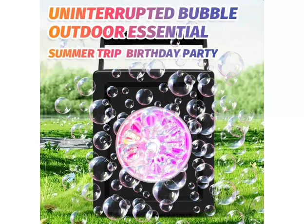AUTOMATIC 10-HOLE BUBBLE BLOWER MACHINE - PORTABLE PARTY TOY FOR KIDS