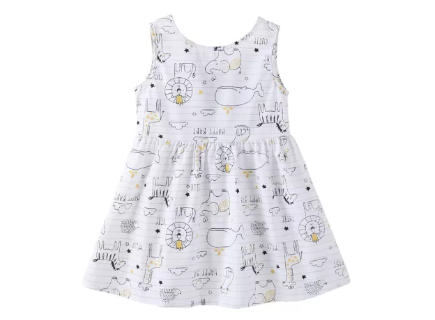 BABY & TODDLER GIRLS’ SUMMER PRINCESS DRESS – SLEEVELESS FLORAL PRINT COTTON CLOTHES (1-7 YEARS)