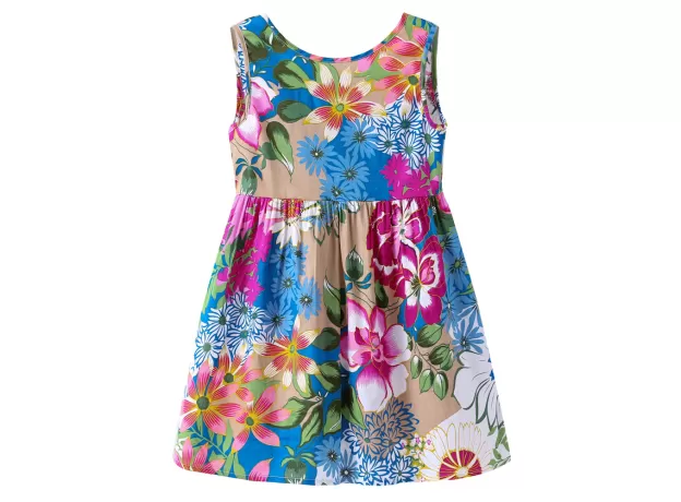 BABY & TODDLER GIRLS’ SUMMER PRINCESS DRESS – SLEEVELESS FLORAL PRINT COTTON CLOTHES (1-7 YEARS)