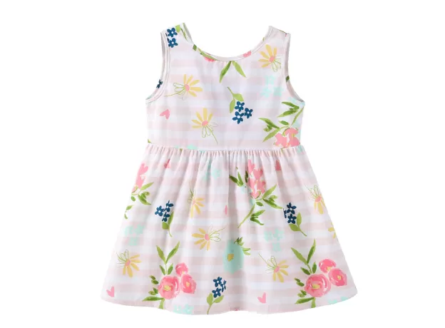 BABY & TODDLER GIRLS’ SUMMER PRINCESS DRESS – SLEEVELESS FLORAL PRINT COTTON CLOTHES (1-7 YEARS)