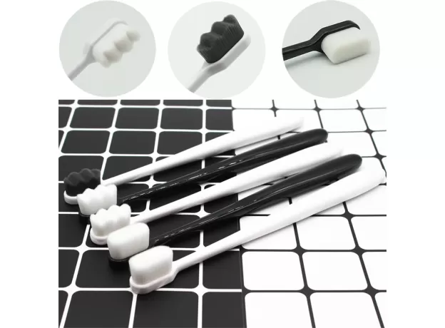 ULTRA-FINE MICRO-NANO TOOTHBRUSH – SUPER SOFT 10,000 BRISTLE BRUSH WITH ANTIBACTERIAL HOLDER