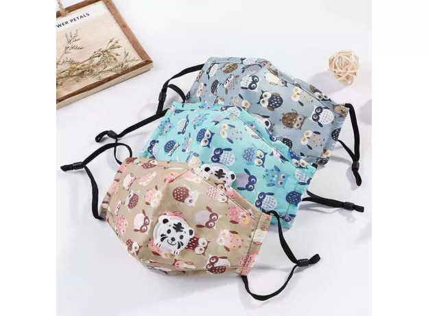 KIDS' WASHABLE DUST MASK WITH EXHALATION VALVE – REUSABLE ANTI-HAZE FACE FILTER FOR CHILDREN