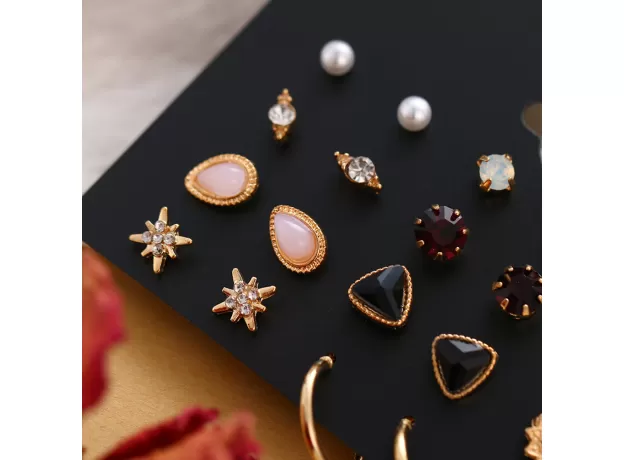 BOHO FLOWER & PEARL EARRING SET – 2026 WOMEN’S CRYSTAL STUDS & GEOMETRIC TASSEL EARRINGS