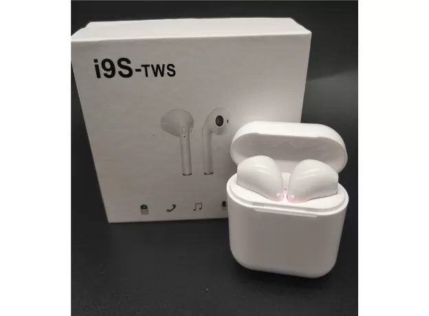 I9S TWS WIRELESS IN-EAR EARPHONE WHITE ,NOISE REDUCTION 3D BASS STEREO EARBUDS FOR IPHONE ANDROID