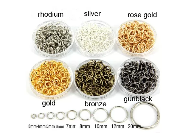 PREMIUM METAL JUMP RINGS SET – SILVER/GOLD/BRONZE SPLIT RINGS & CONNECTORS FOR DIY JEWELRY MAKING