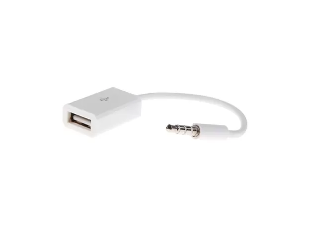 USB 2.0 FEMALE TO MP3 DC 3.5MM MALE AUX AUDIO PLUG JACK CONVERTER CABLE CORD HIGH FIDELITY ANTI-JAMMING