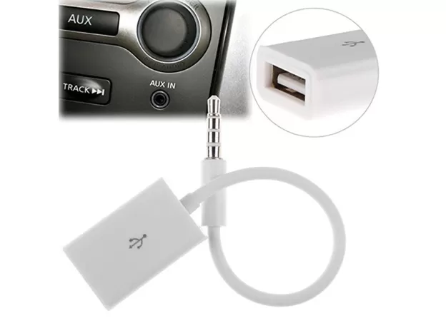 USB 2.0 FEMALE TO MP3 DC 3.5MM MALE AUX AUDIO PLUG JACK CONVERTER CABLE CORD HIGH FIDELITY ANTI-JAMMING