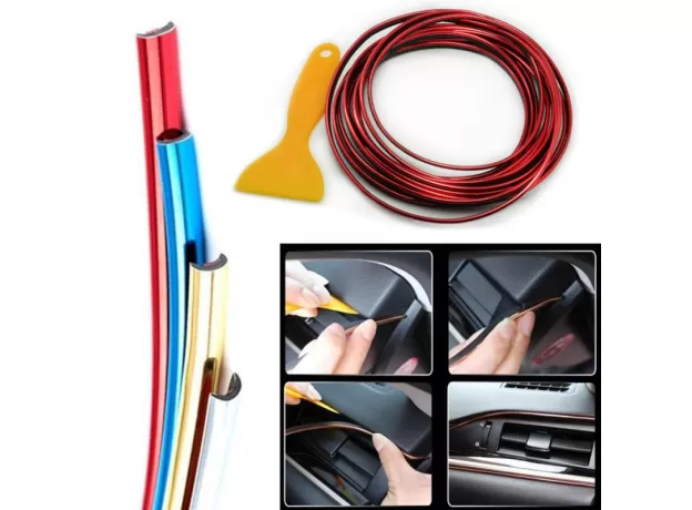 CAR STYLE INTERIOR TRIM WITH DECORATIVE MOLDING FASCIA DASHBOARD DOOR EDGE UNIVERSAL CAR ACCESSORIES