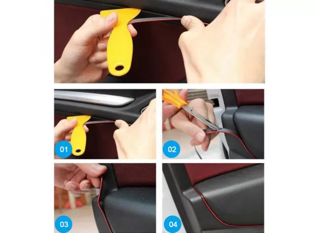 CAR STYLE INTERIOR TRIM WITH DECORATIVE MOLDING FASCIA DASHBOARD DOOR EDGE UNIVERSAL CAR ACCESSORIES