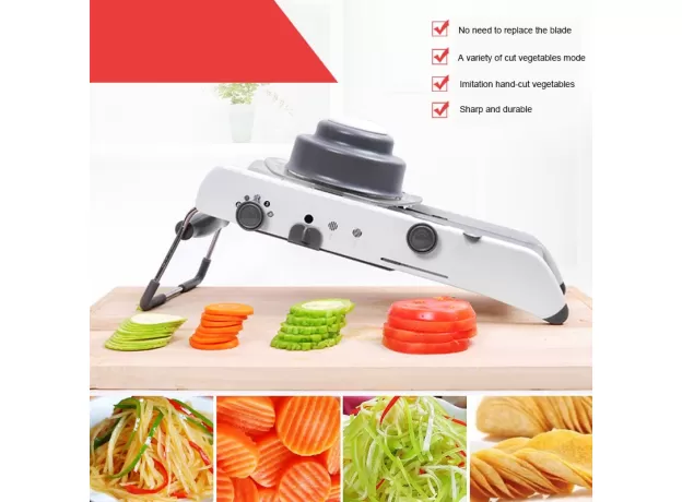 PROFESSIONAL MANDOLINE SLICER - MANUAL VEGETABLE CUTTER & JULIENNE GRATER