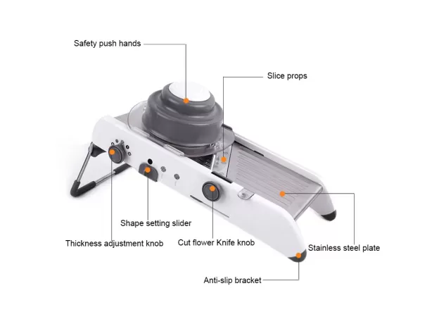 PROFESSIONAL MANDOLINE SLICER - MANUAL VEGETABLE CUTTER & JULIENNE GRATER