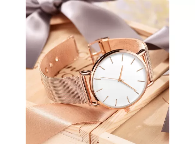 WOMEN WATCH ROSE GOLD MONTRE FEMME WOMEN'S MESH BELT ULTRA-THIN FASHION RELOJES PARA MUJER LUXURY