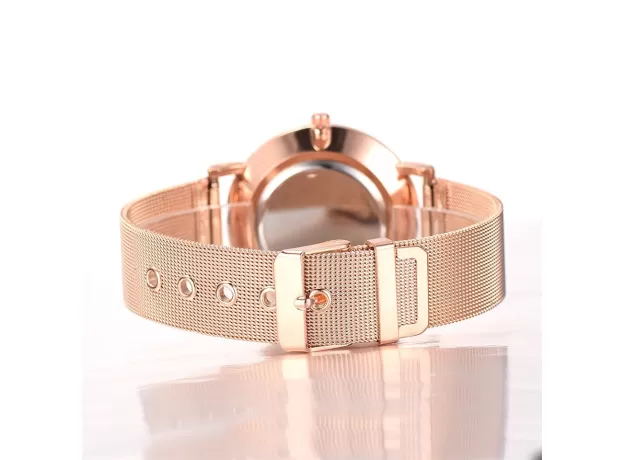 WOMEN WATCH ROSE GOLD MONTRE FEMME WOMEN'S MESH BELT ULTRA-THIN FASHION RELOJES PARA MUJER LUXURY